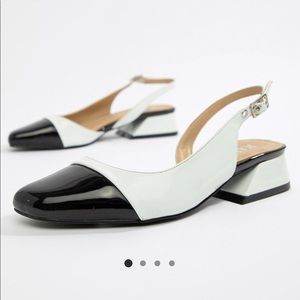 RAID Lizbeth Contrast Sling Back Mid Heeled Shoes